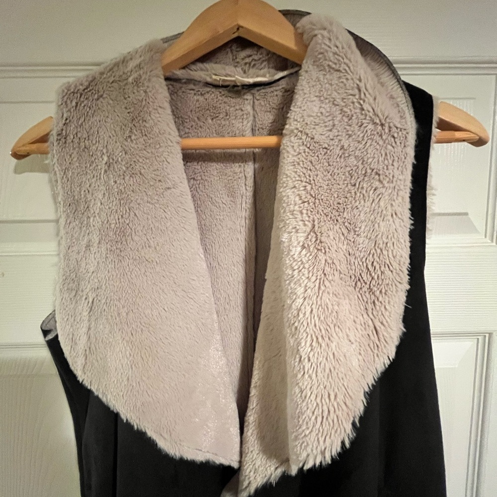 Women's Black Jacket with Faux Fur Collar